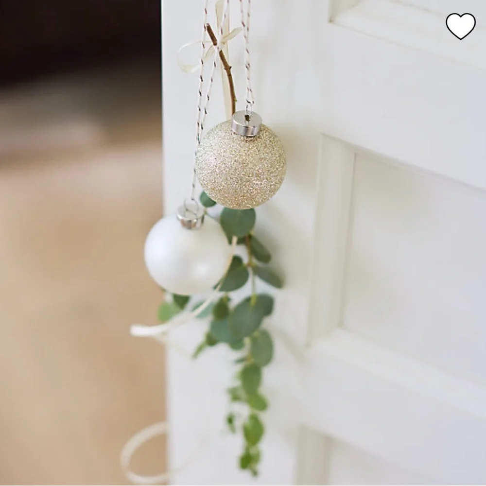 Crate & Barrel Medium Winter Metallics Christmas Ornaments, Boxed Set of 18